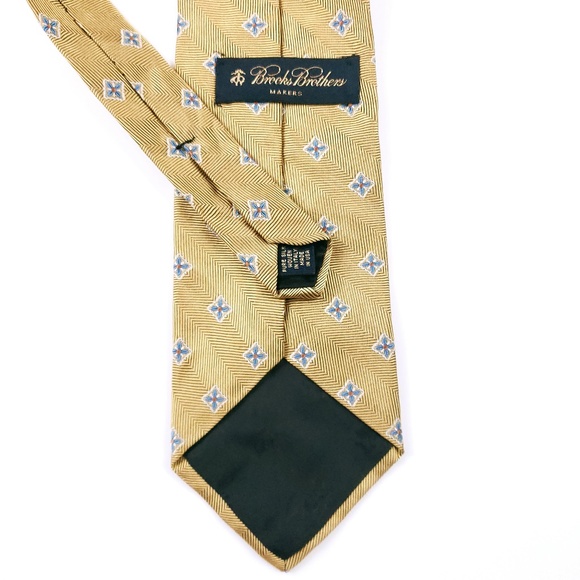 Brooks Brothers Makers Men Tie Pure Silk Geometric - Picture 3 of 6